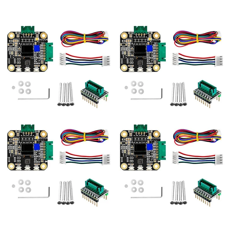 

4X NEMA 17 Stepper MKS SERVO42C PCBA Motor Driver Kit Ultra Quiet Board,CNC-Laser Parts To Prevent Lost Steps