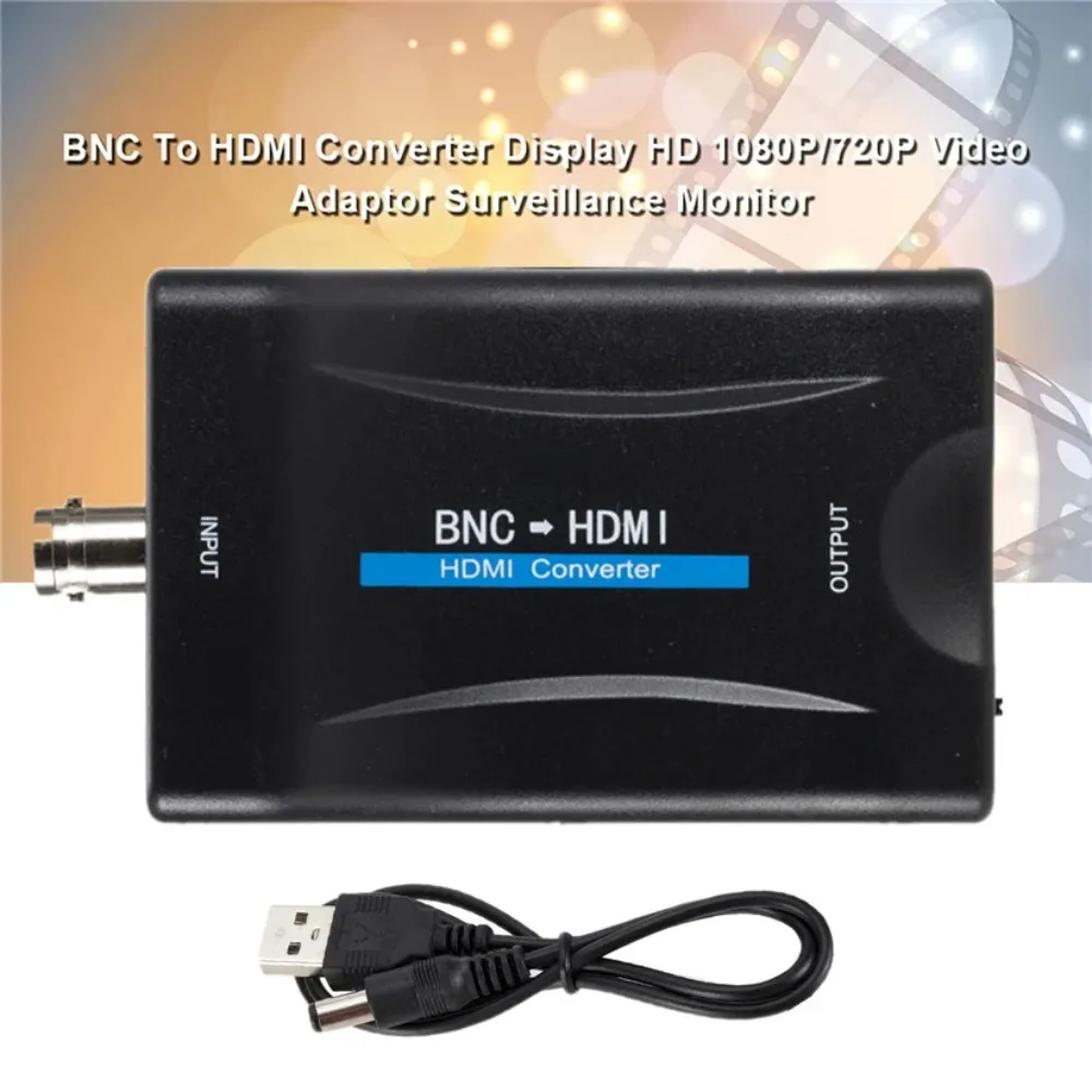 HD Video Conversor BNC To HDMI-compatible Converter Display for Tv Box DVR Detector TV Signal Audio Interface with USB Cable