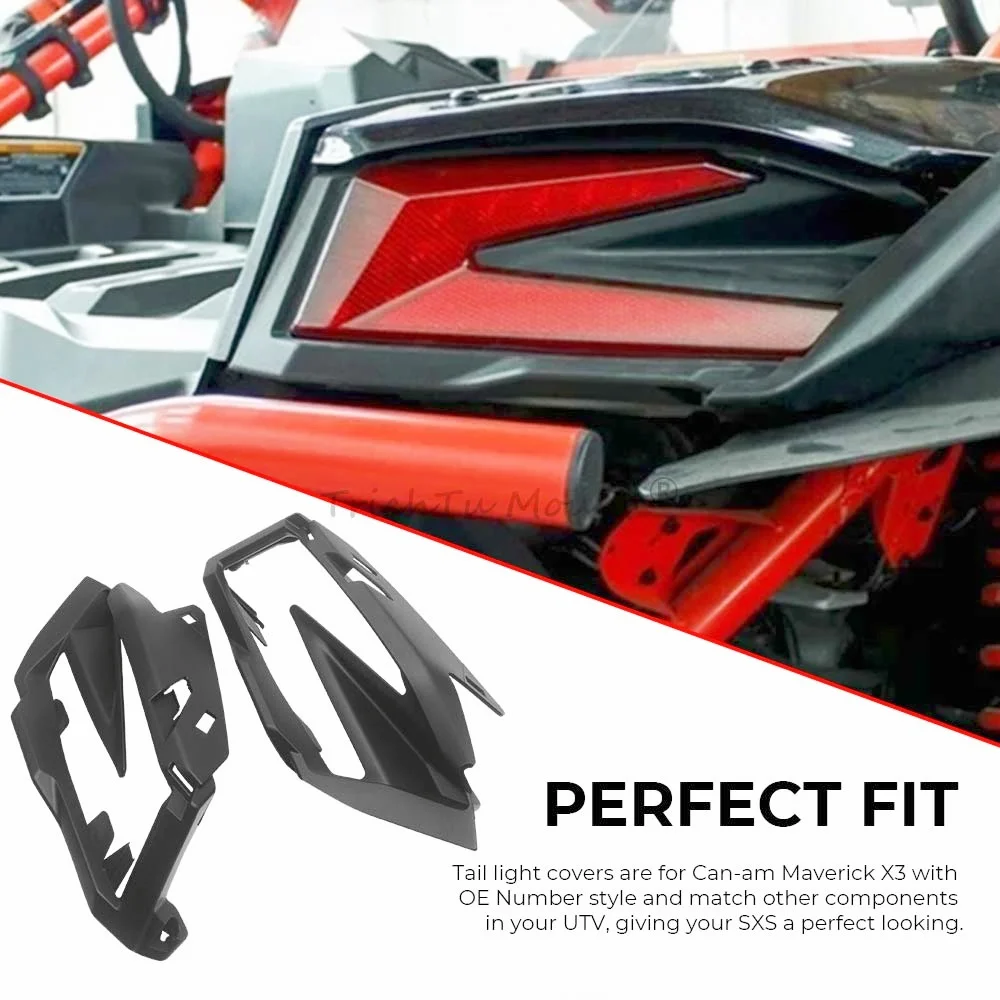 2 PCS Plastic Rear Light Covers Protection UTV Accessories Fit for Can-Am Maverick MAX X3 Turbo R X DS/RS w/Smart-Shox 2021-2025