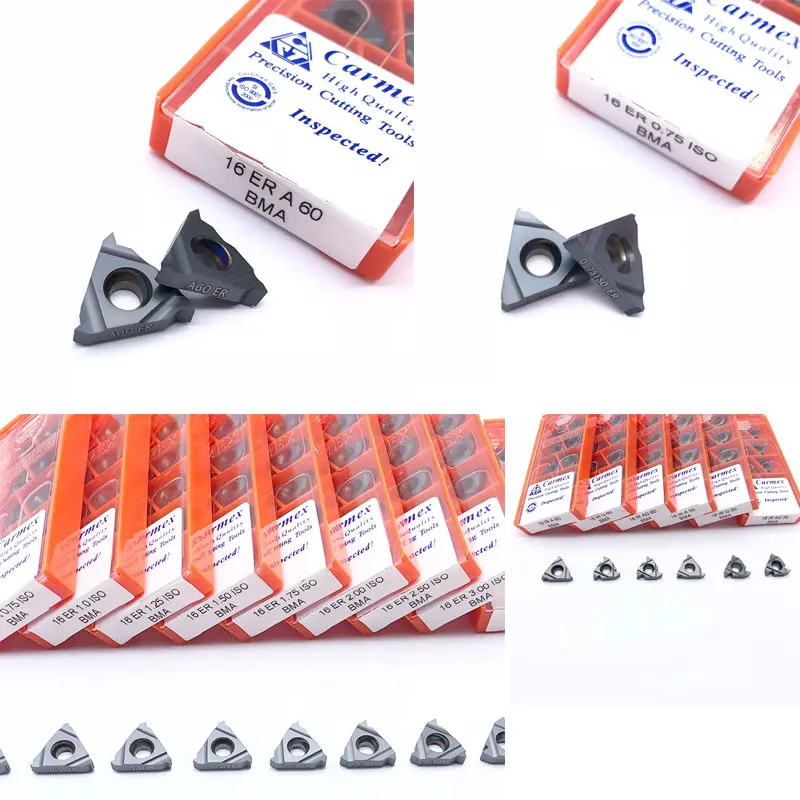 10 Uds 08IR 11IR ISO 16ER AG60 AG55 A60 G55 16IR BMA Carmex CNC insertos de carburo roscados Carmex para acero inoxidable