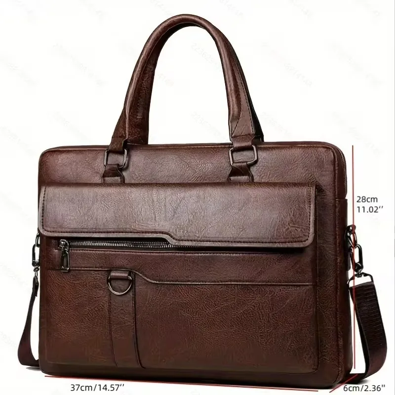 PU Business Briefcase - A lightweight cross-body bag with ample capacity, perfect for daily commuting.