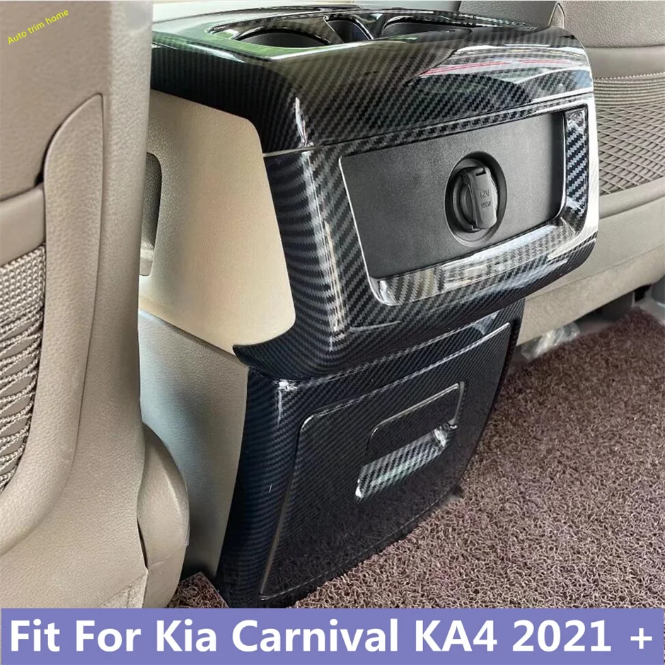 

Carbon Fiber Look For Kia Carnival KA4 2021 2022 2023 2024 Car Accessories ABS Rear Armrest Air Vent Outlet Cover Trim