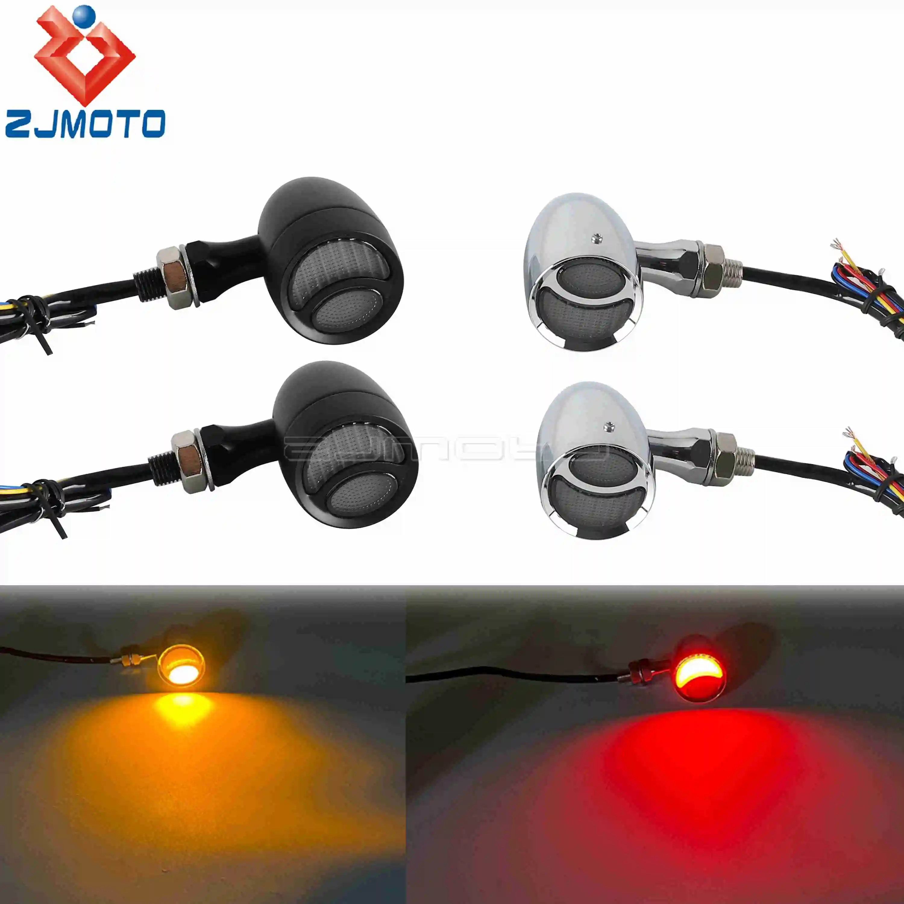 

10mm Tail Bullet LED Brake Turn Signals Rear Lights For Suzuki Boulevard M109R M90 M50 C50 C90 Indian Chief Classic Dark Horse