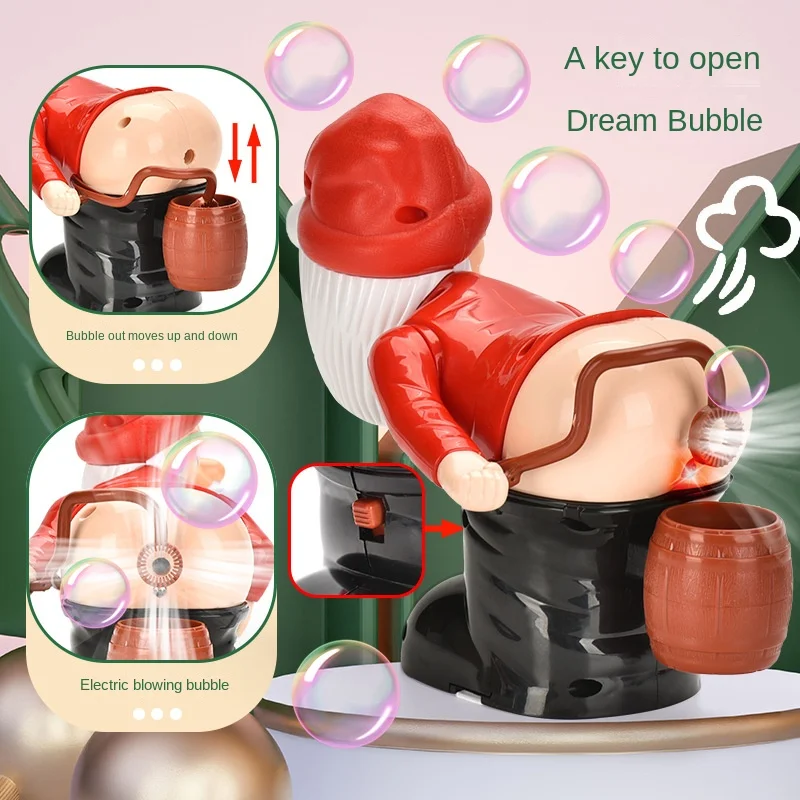 Nouveau jouet à bulles amusant de noël, Machine à bulles du père noël, souffleur de bulles électrique avec lumières musicales, noël pour enfants
