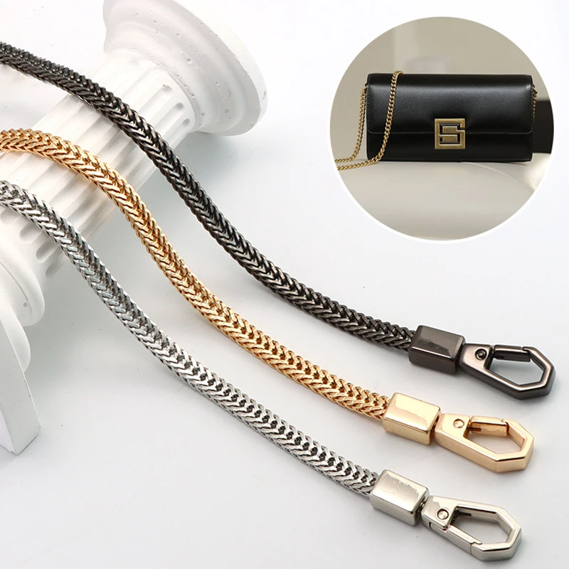 Bag Chain DIY Gold/Silver/Gun Black Bag Strap Replacement Purse Chain Shoulder Bag Straps Small Handbag Purse Handle Chain