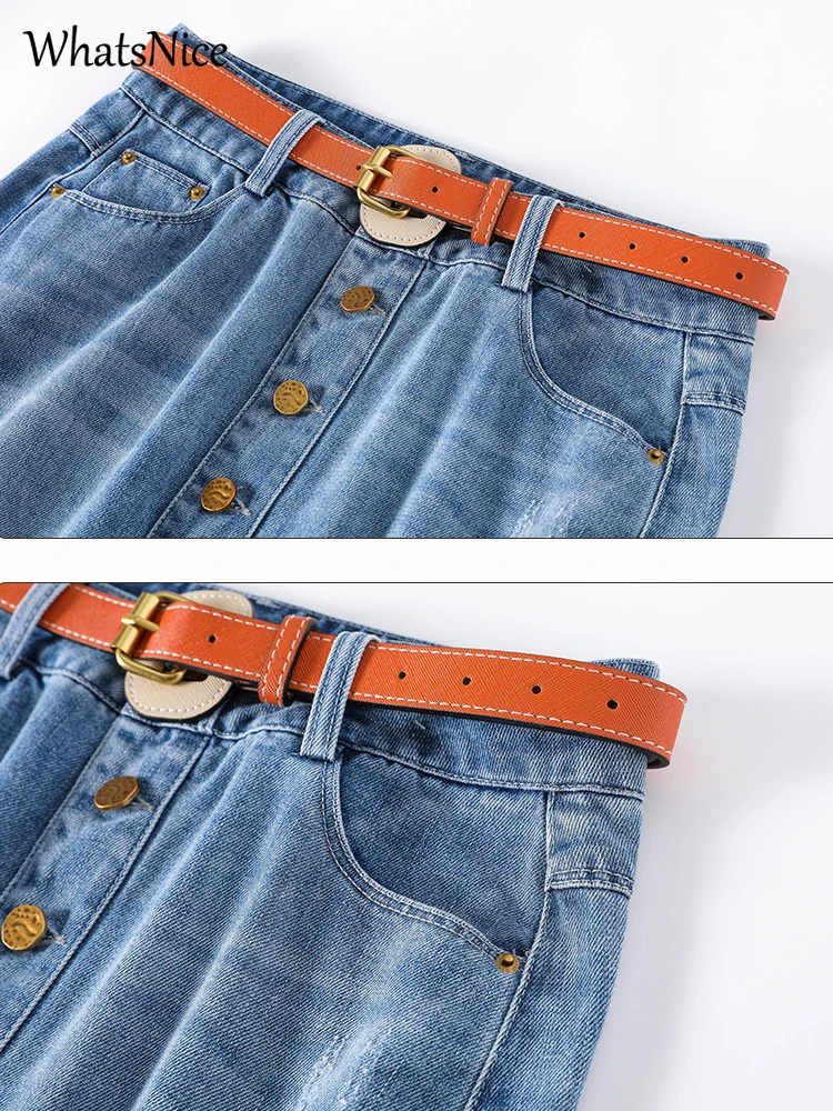 New Girls Korean Fashion Casual Denim Patchwork Skirts Womens Female OL Aesthetic Vintage Splicing Woman Skirts Dropshipping