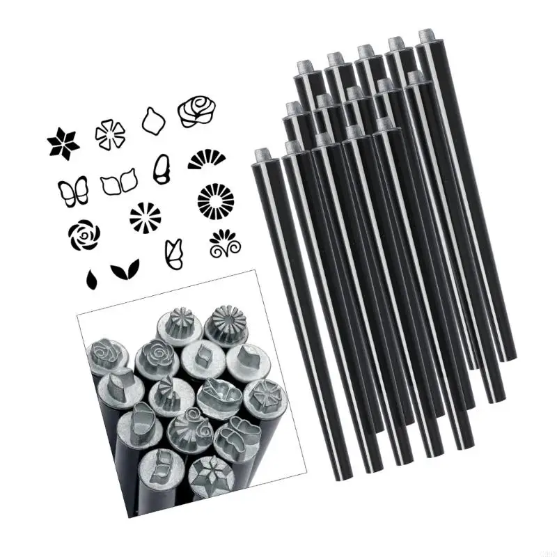 G99E Art Stamp Pen Set Art Pen Multiple Patterns Art Flower Stamp Pen