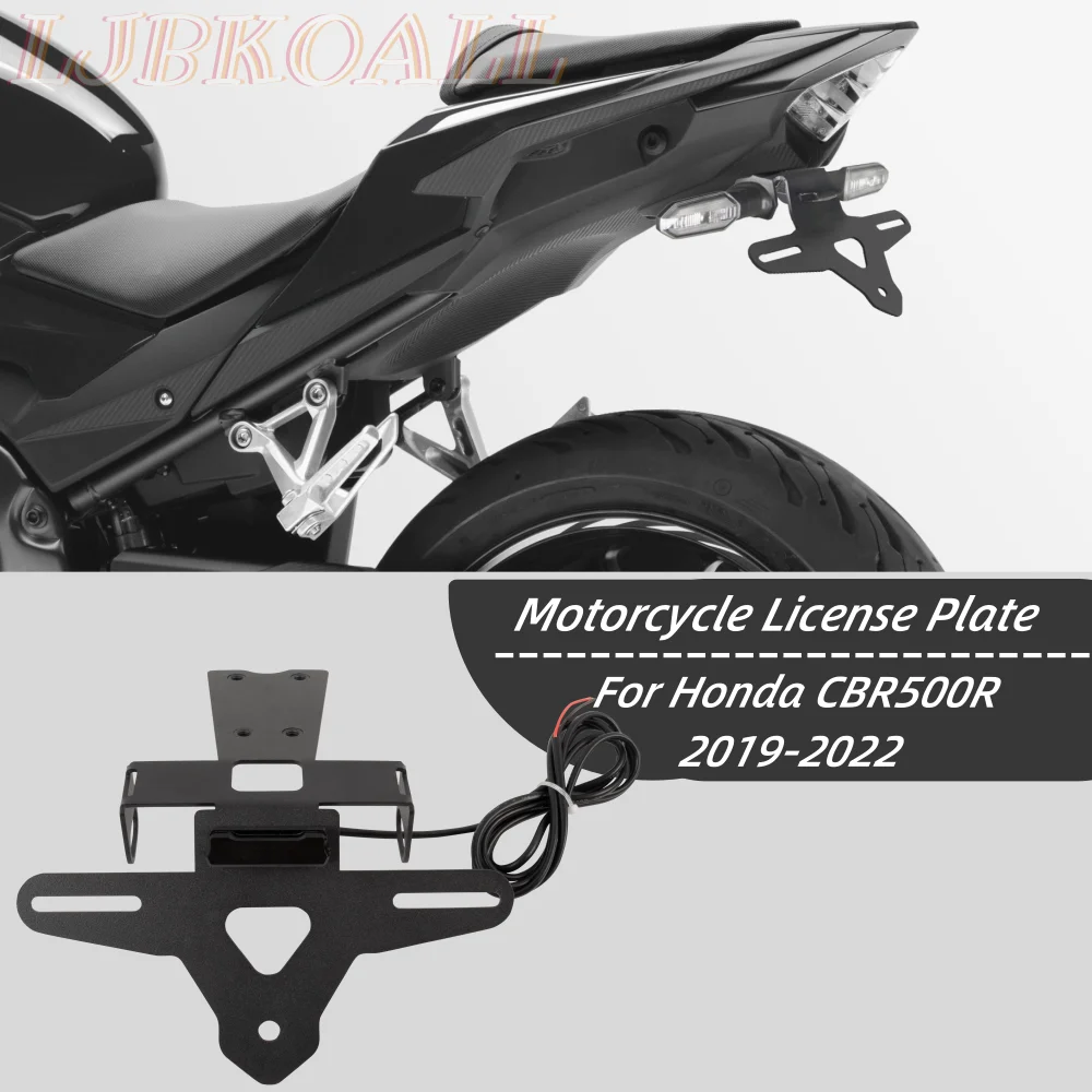 For Honda CBR500R 2019 2020 2021 2022 2023 Fender Eliminator Tail Tidy License Plate Holder Mount LED Light CBR 500R Accessories