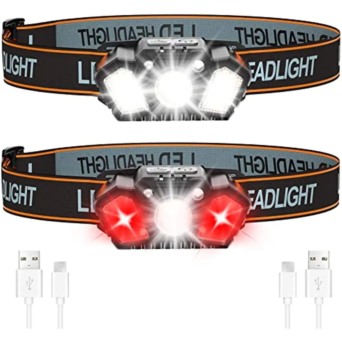 

Motion Sensor LED Headlamp USB Rechargeable Red Light Headlight 5Modes Mini Portable Head Torch Waterproof for Camping Running