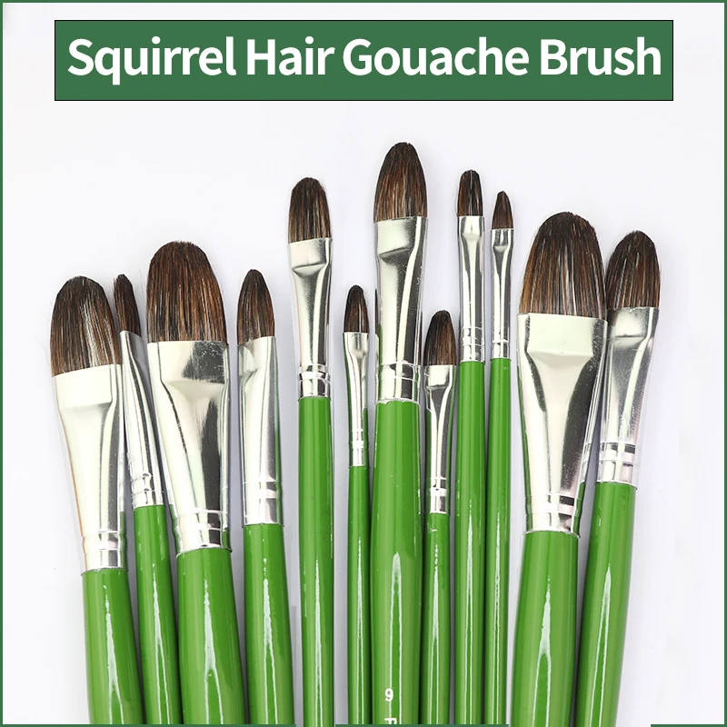 1Pcs Squirrel Hair Wooden Handle Paint Brushes Artist Watercolor Painting Brush Oil Acrylic Gouache Art Supplies 299