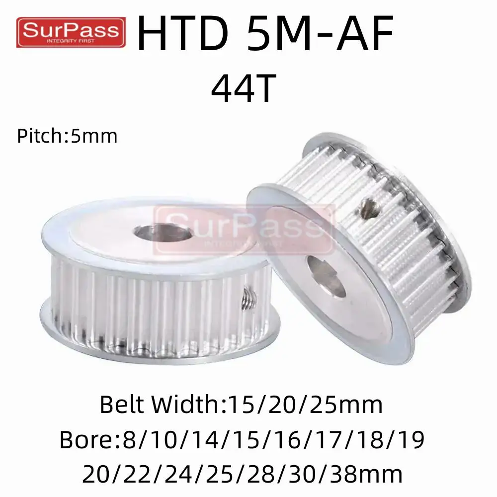 HTD 5M 44Teeth Synchronous Pulley Bore 8/10/12/14/15/19/20/22 - 38mm Teeth Pitch 5 mm Slot Belt Width 15/20/25 mm 5M Timing Belt