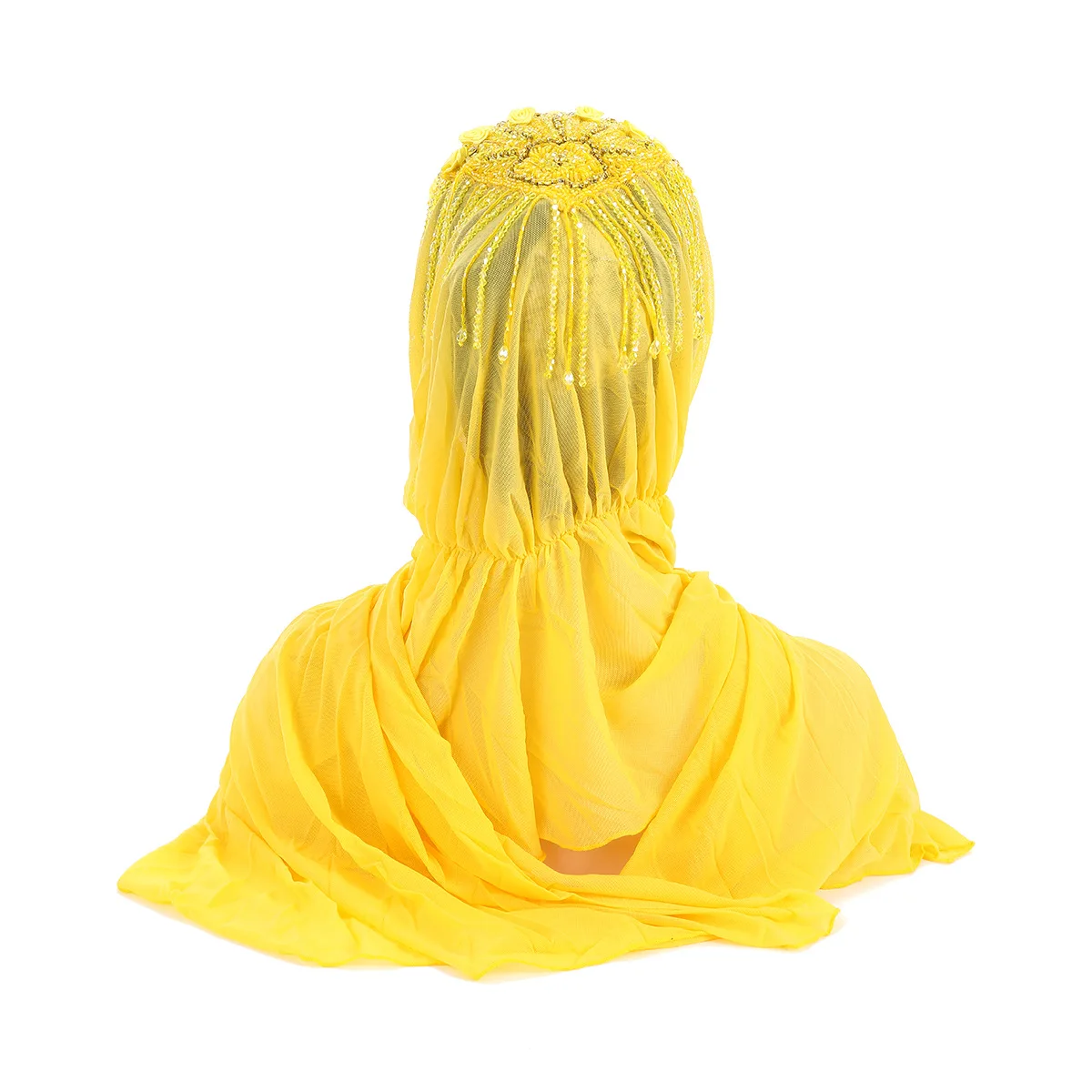 

2026 Ethnic Long Tassel Scarf Women Beading Amira Turban Hat Breathable Head Wrap Cover Shawl Bandana Headscarf Turbante Mujer
