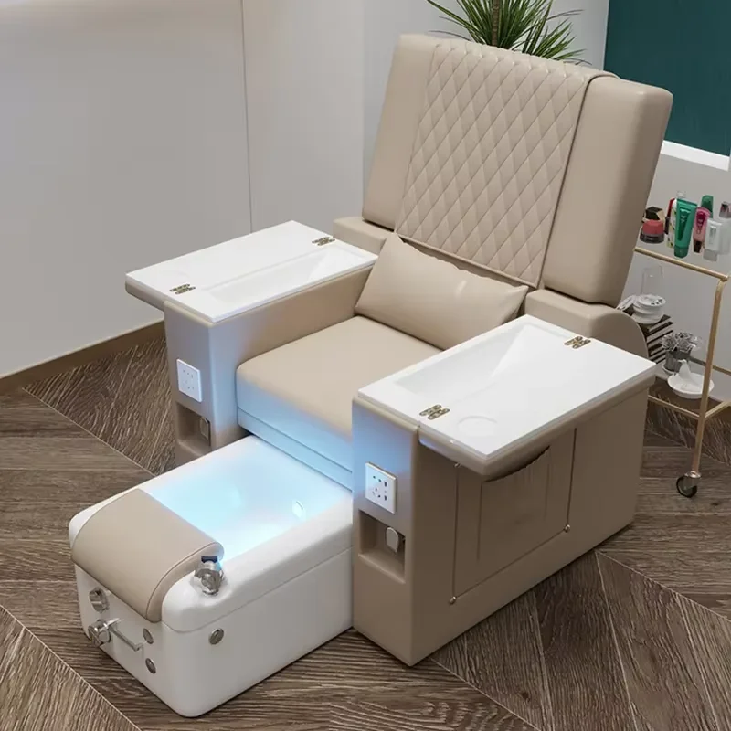 

Wholesale Luxury Reclining Full-automatic Foot Spa Manicure Chair Electric Massage Pedicure Chair With Hand Basin