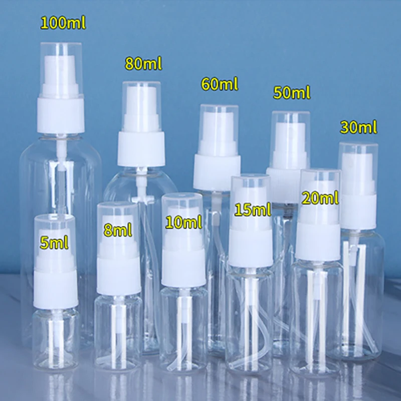 5 sztuk/opakowanie Butelki wielokrotnego napełniania Przezroczysty plastikowy atomizer do perfum Mini pusta butelka z rozpylaczem do podróży