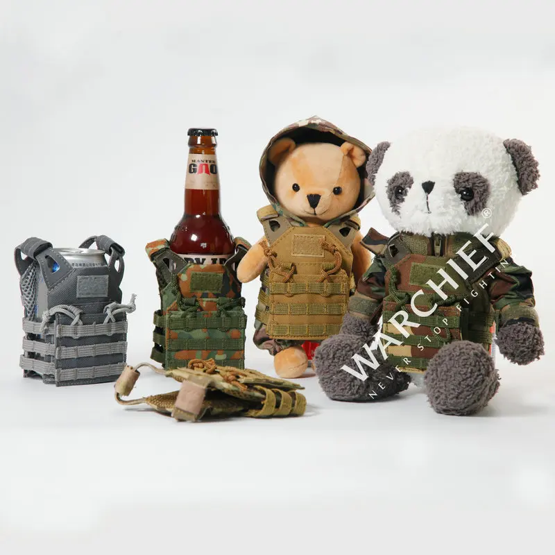 

Miniature Tactical Molle JPC Vest Beer Water Wine Bottle Cover Beverage Cooler Decoration Hunting Mini Toy Bear Clothes