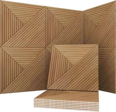 6-Piece Acoustic Wall Panels, 23.62x23.62 Inches, Sound Absorbing Art for Home and Office