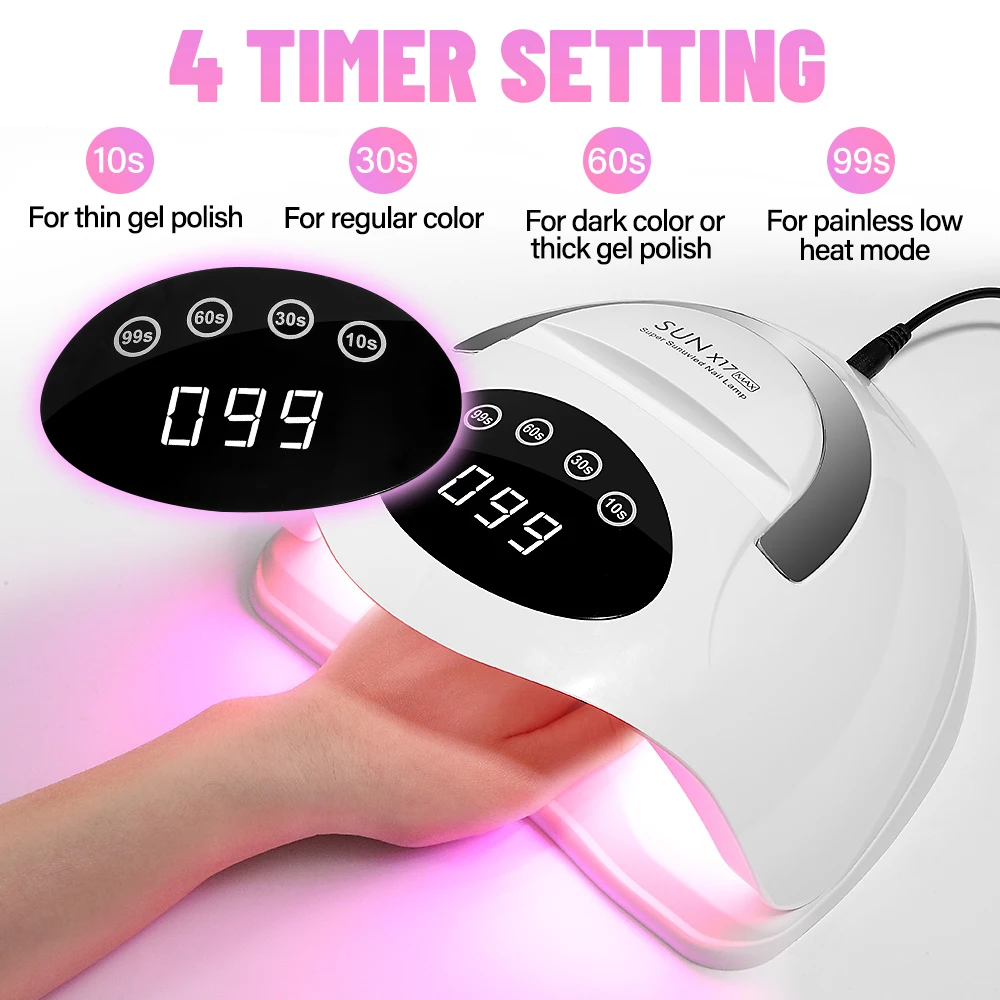 320W UV Light Dryer for Nails Gel Polish with 72 Lamp Beads 4 Timer Setting HD Display Screen Auto Sensor Professional Nail Lamp