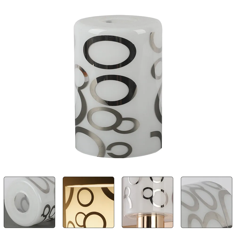 

Glass Lamp Shade Replacement Cover Simple Elegant Circle Print Design Softens Bright Light Ideal for Floor Lamp Pendant Light