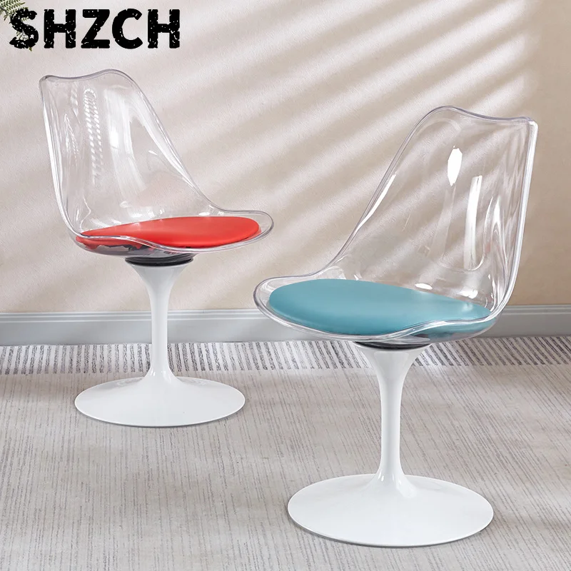 PP Tulip Swivel Leisure Chair  Modern Nordic Coffee Dining Seat  Durable Eames-Style Reception Chair for Salon or Cafe