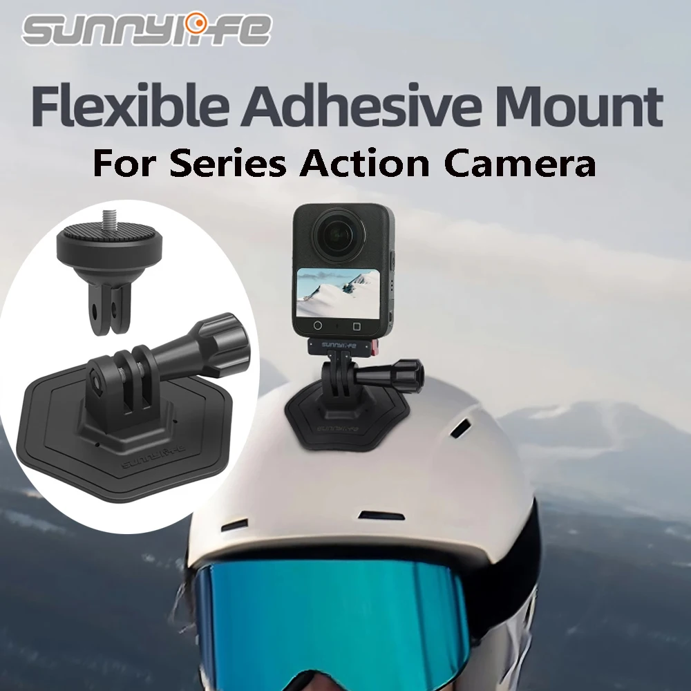

Sunnylife For Insta360 X5/Go 3S Camera Flexible Adhesive Base Sticker Mount Motorcycle Helmet Base for DJI Osmo 360/Pocket 3