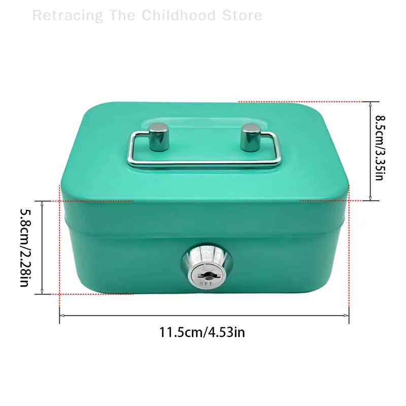 Coffre-fort verrouillable avec clé, coffre-fort Portable en métal, petite boîte de verrouillage de sécurité, boîtes à monnaie robustes pour enfants