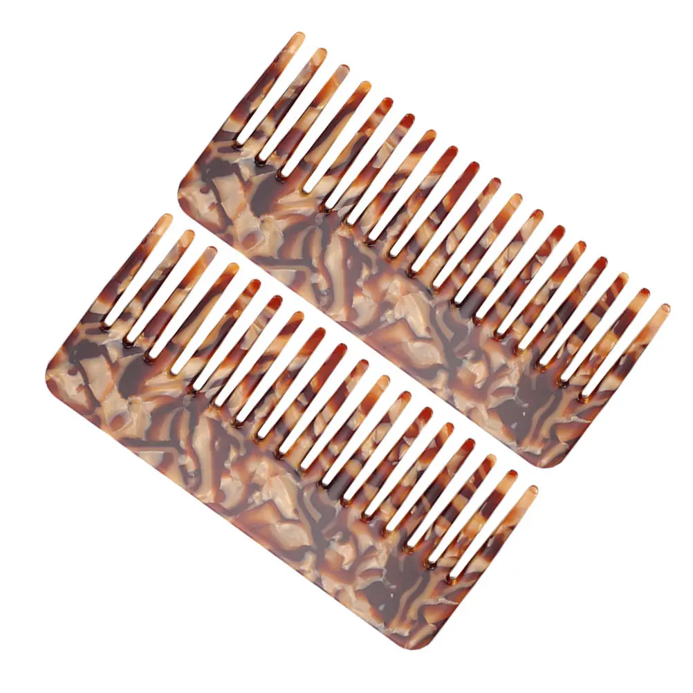 

2Pcs Anti Static Hair Combs Stylish Acetate Large Tooth Comb Detangler Comb for Curly Hair Smooth Finish Tooth Combs for Women