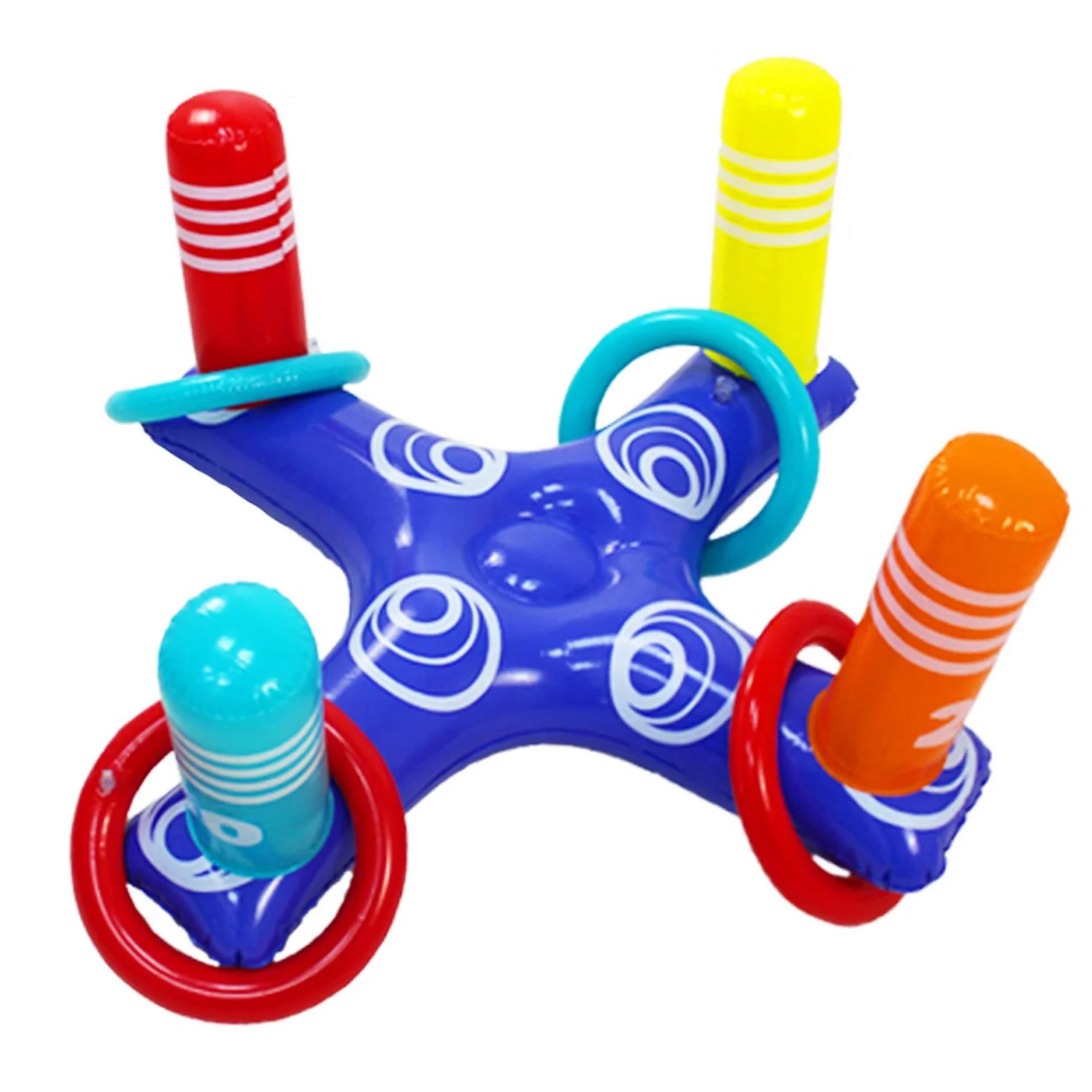 Inflatable Pool Ring Toss Game Toys Floating with 4 Rings for Multiplayer Pool Game Family Pool Toys Beach Floats Party