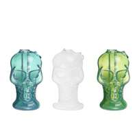 Portable Glass Skull Themed Vase for Home Decorating Vase