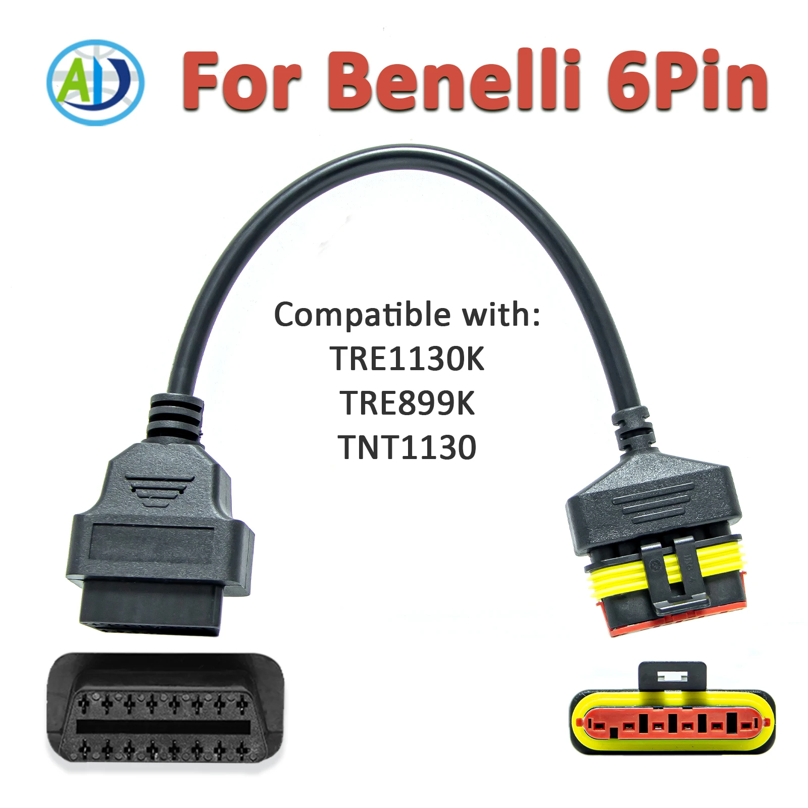 

6Pin OBDII Diagnostic Cable For Benelli Motorcycle OBD Connector For TRE1130K TRE899K TNT1130 6Pin to 16Pin OBD2 Adapter Cable