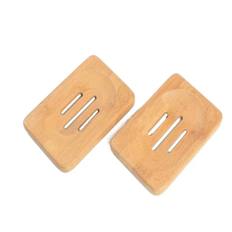 50 PCS Natural Bamboo Soap Dishes Tray Holder Bathroom Soap Rack Plate Box Container