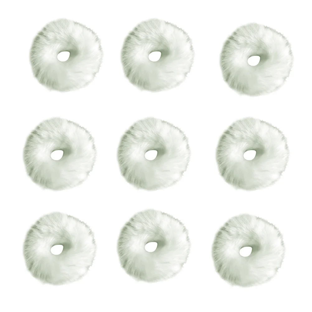 

10 pcs Faux Rabbit Scrunchy Hair Bands Soft Elastic Ponytail Holders Washable Hair Accessories For Women