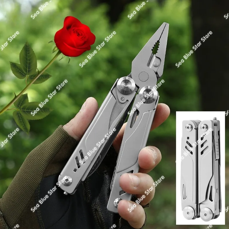 

New Stainless Steel Outdoor Multifunctional Pliers Outdoor Practical Folding Portable Pliers