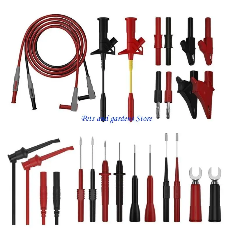 

H051 25Pcs Digital Electrical Multimeter Testing Test Leads Set with Wire Piercing Probes Set Professional Test Leads Set