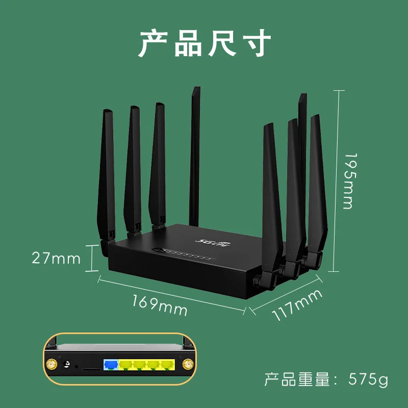 5G CPE router, wireless WIFI modem, 5.8GHz gigabit WIFI router with SIM card slot