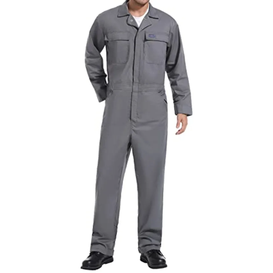 

HISEA Men's Long Sleeve Coverall Stain and Wrinkle Resistant Mens Work Coverall with Multi Pockets