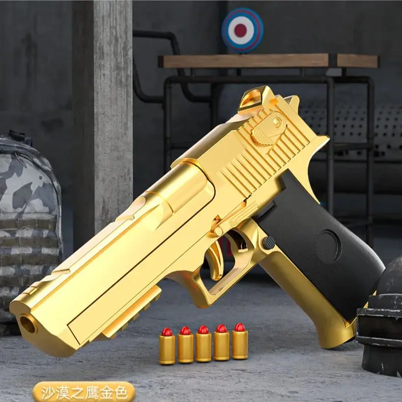 Automatische Spielzeugpistole Desert Eagle Mechanische Muschelauswurf Airsoft Pistole Soft Bullet Kontinuierliche Feuerwaffe für Kinderschießen