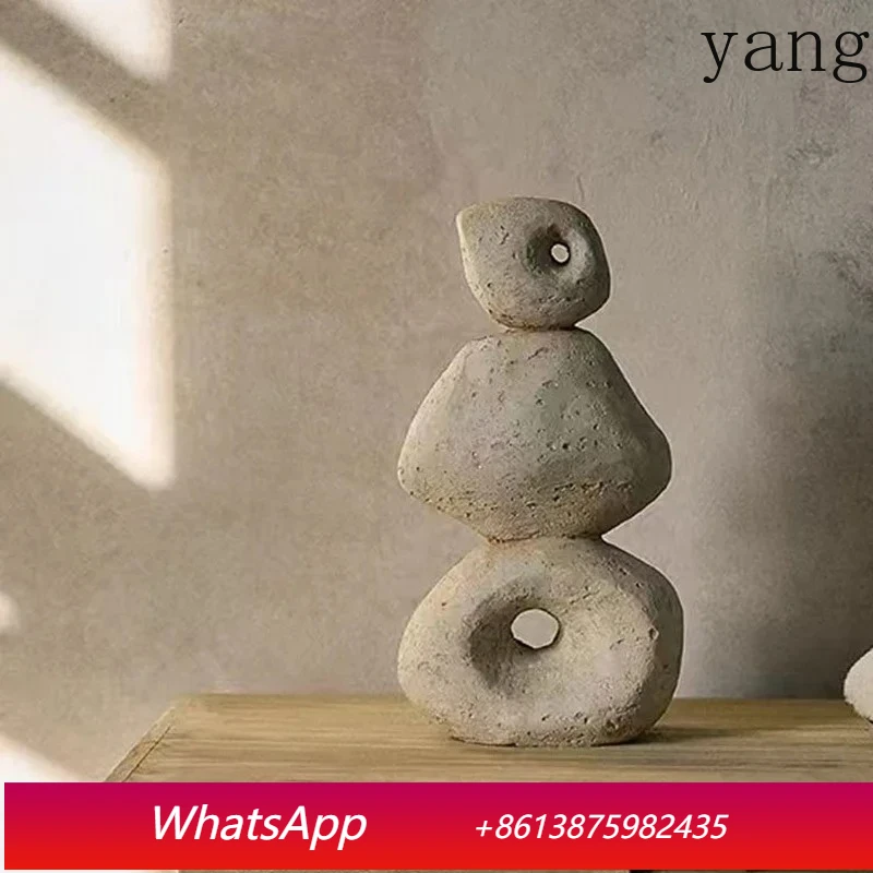 

Round stone rockery landscape creative decoration desk decoration imitation stone carving