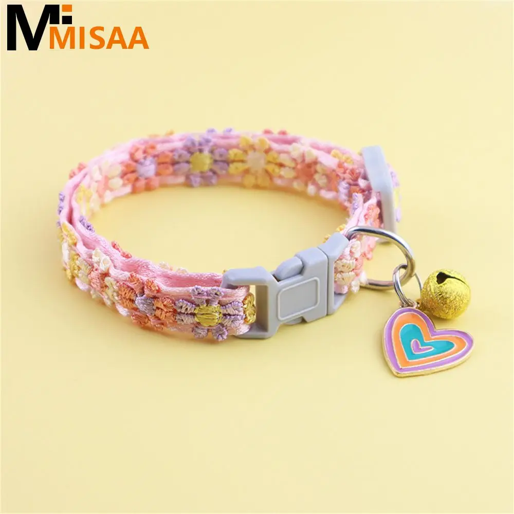 Pet Supplies Adjustable Buckle Rainbow Colors Wear-resistant Energetic Cat Collar Colorful Lace Cat Collar Comfortable To Wear