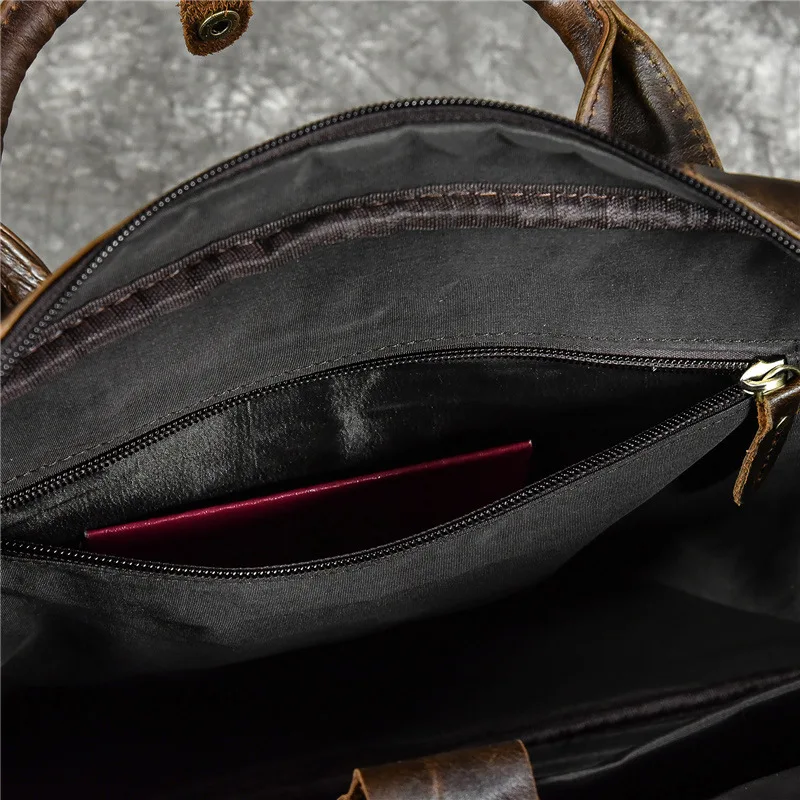 Laptop Men's Briefcases Travel Shoulder Handbag Leisure Briefcases Packing Cube Leather Bags Maleta E Maleta MHGWB