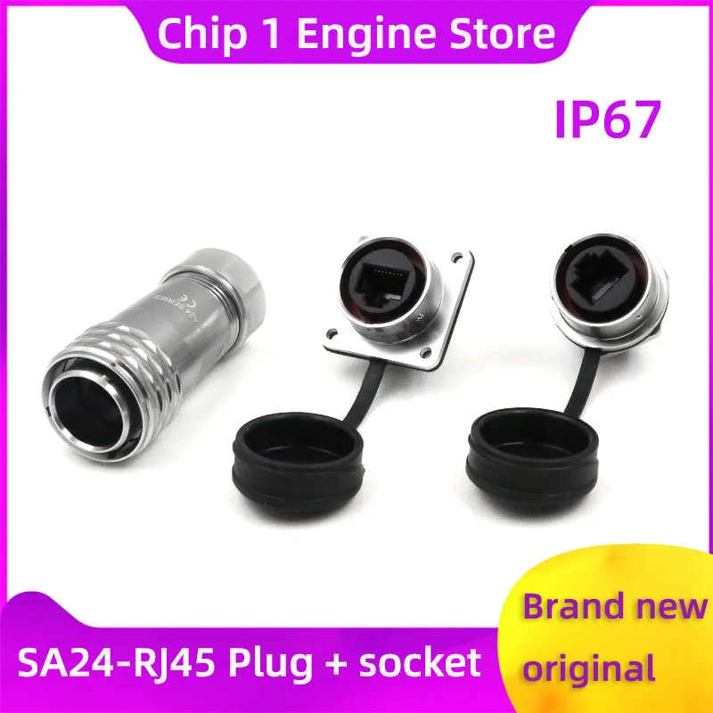 Per WEIPU Aviation plug & Socket SA24-RJ45 Cavo Connettore di segnale Adattatore multifunzionale Connettore impermeabile industriale IP67