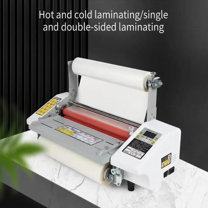 Hot Roll Laminating Machine with 4 Rubber Rollers 440mm + 2 Rolls Film