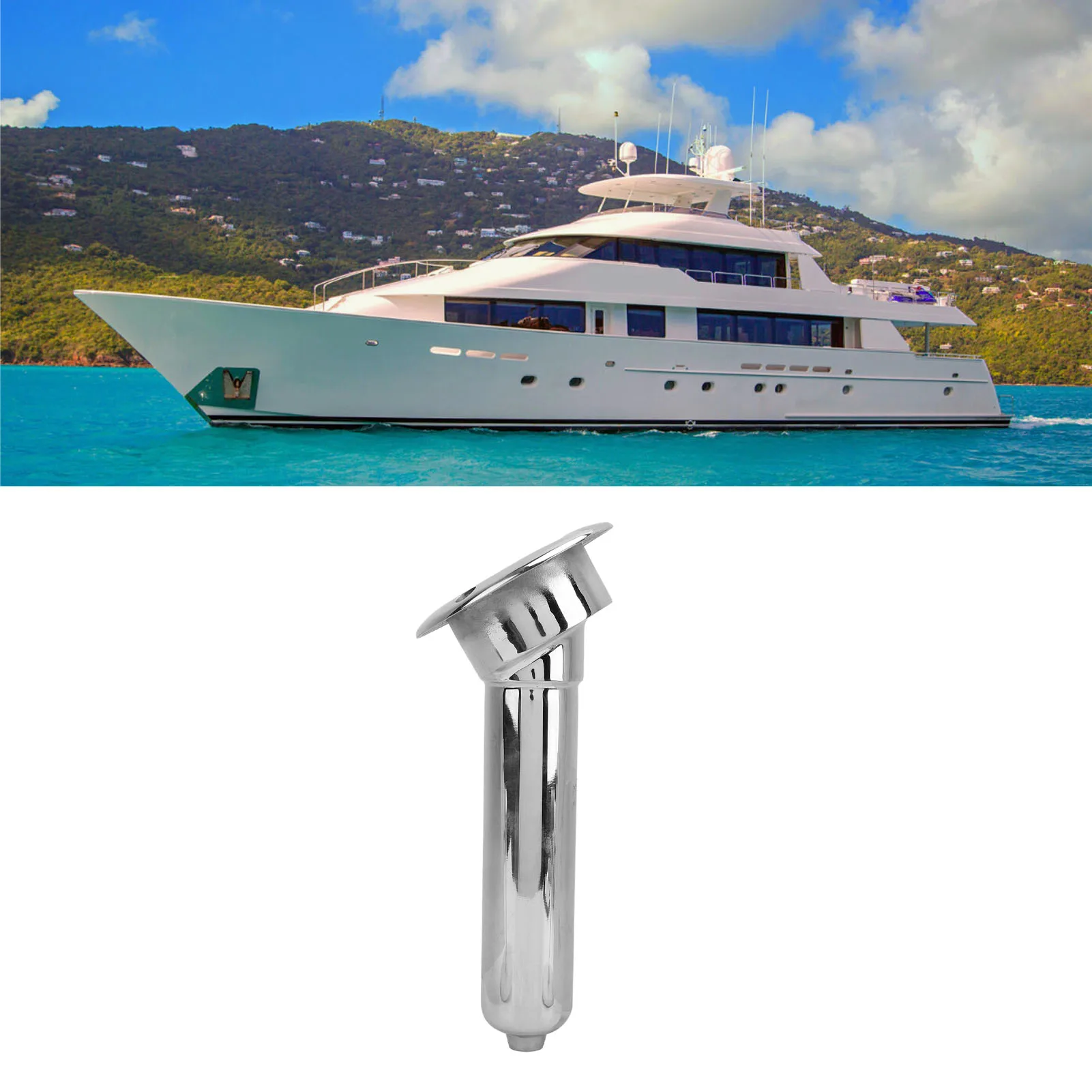 2-in-1-ボート釣り竿カップホルダー-ステンレス鋼の強力な構造-280mm-ラウンドトップカップホルダー-ヨット船用