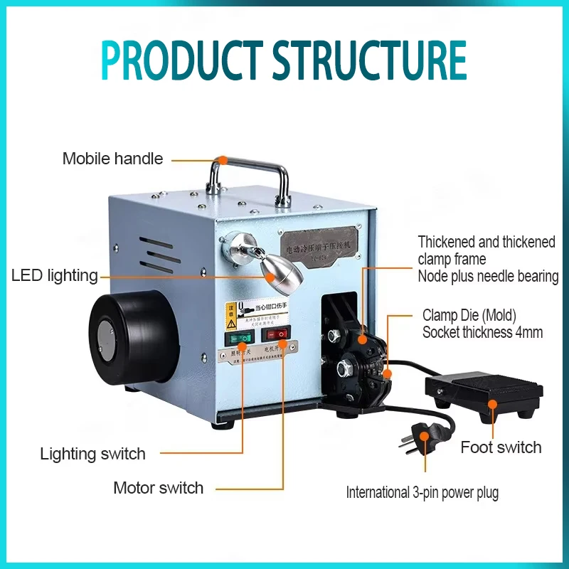 آلة طرفية بالضغط البارد الكهربائية آلة تجعيد طرفية متناثرة محطة عزل أنبوبي مع مجموعات قوالب قابلة للتبديل #4