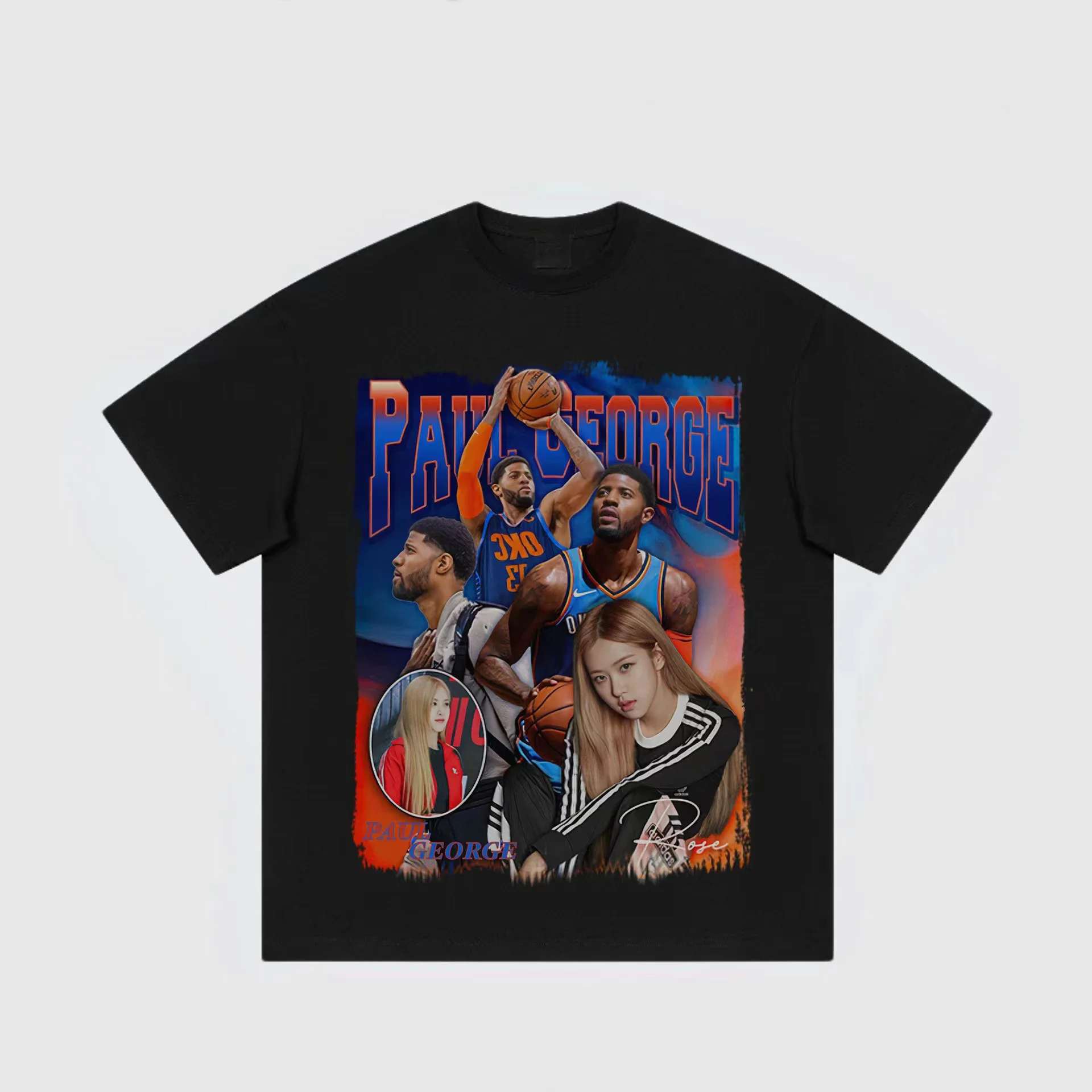T-shirt américain à manches courtes pour hommes et femmes, maillot de basket-ball, imprimé rétro américain, T-shirt à manches mi-longues en pur coton