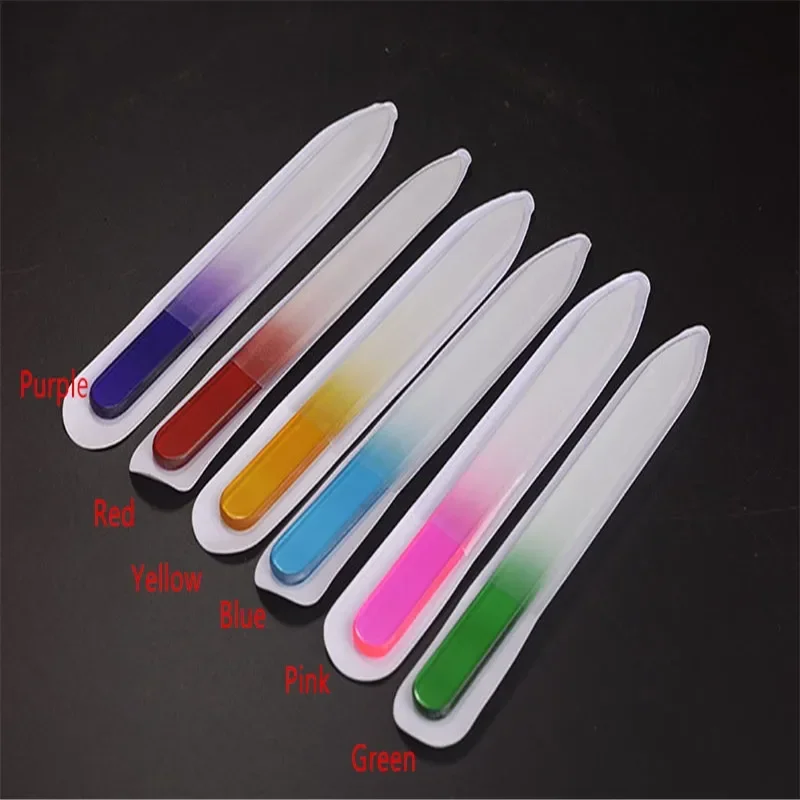 50pcs High Quality Nail File Crystal Polishing File Glass Nail Art Manicure File Women Girl Professional Polishing Tools 14CM