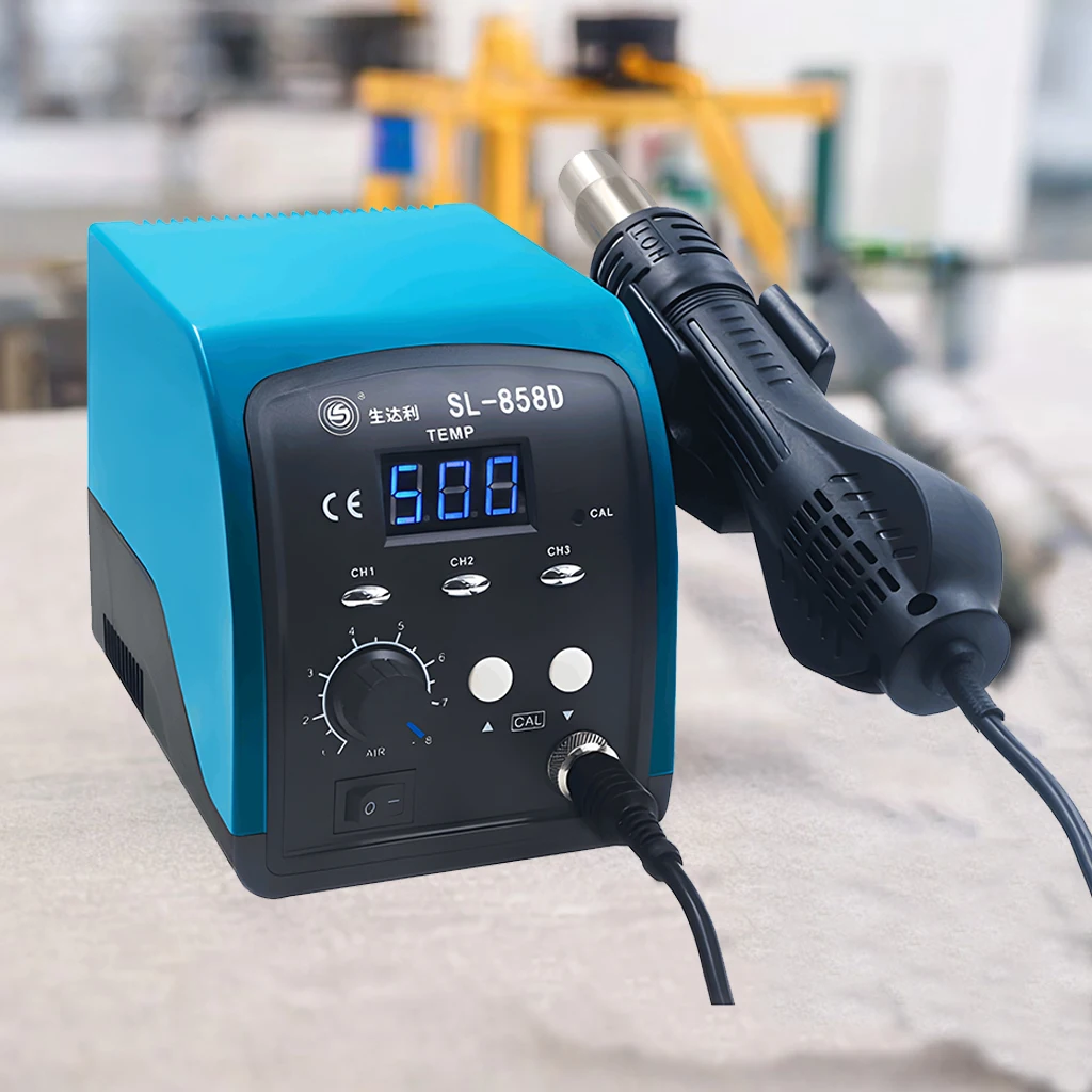 

SL-858D Hot Air Gun Welding Smart Blue Screen Desoldering Station High-power Digital Display 750W Mobile Phone Repair Tool