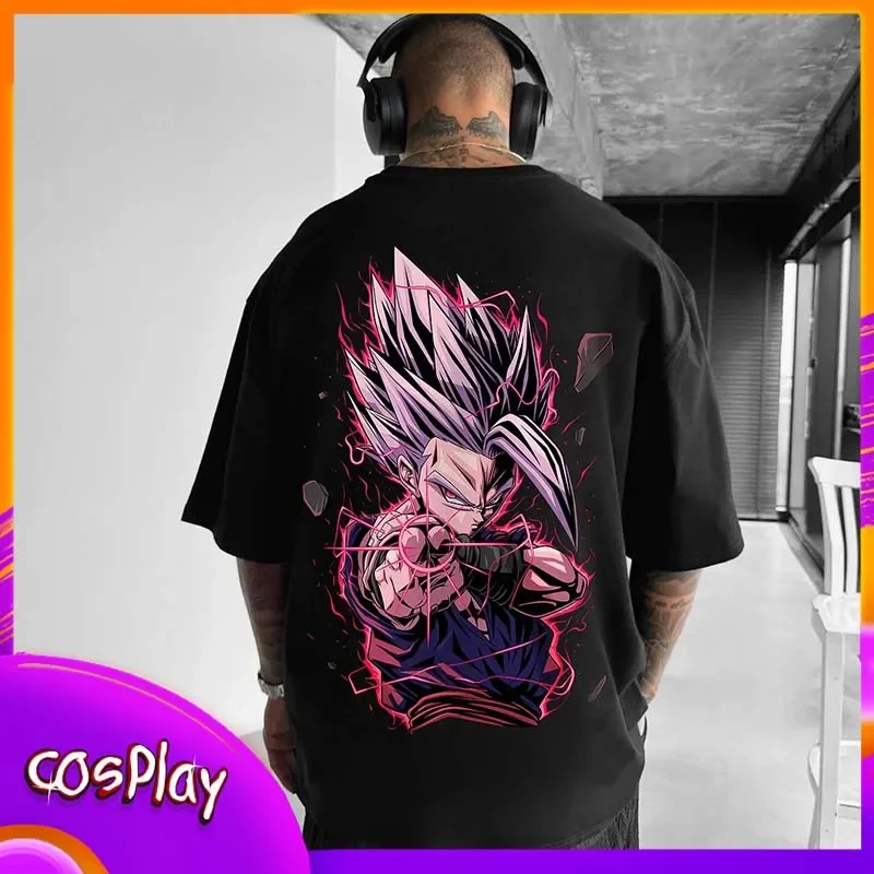 

DB Dragon Ball Z Goku T-Shirt Print Anime Cosplay Youth Men Oversize Summer Cotton Short Sleeve Top Casual Fashion Clothes Gift