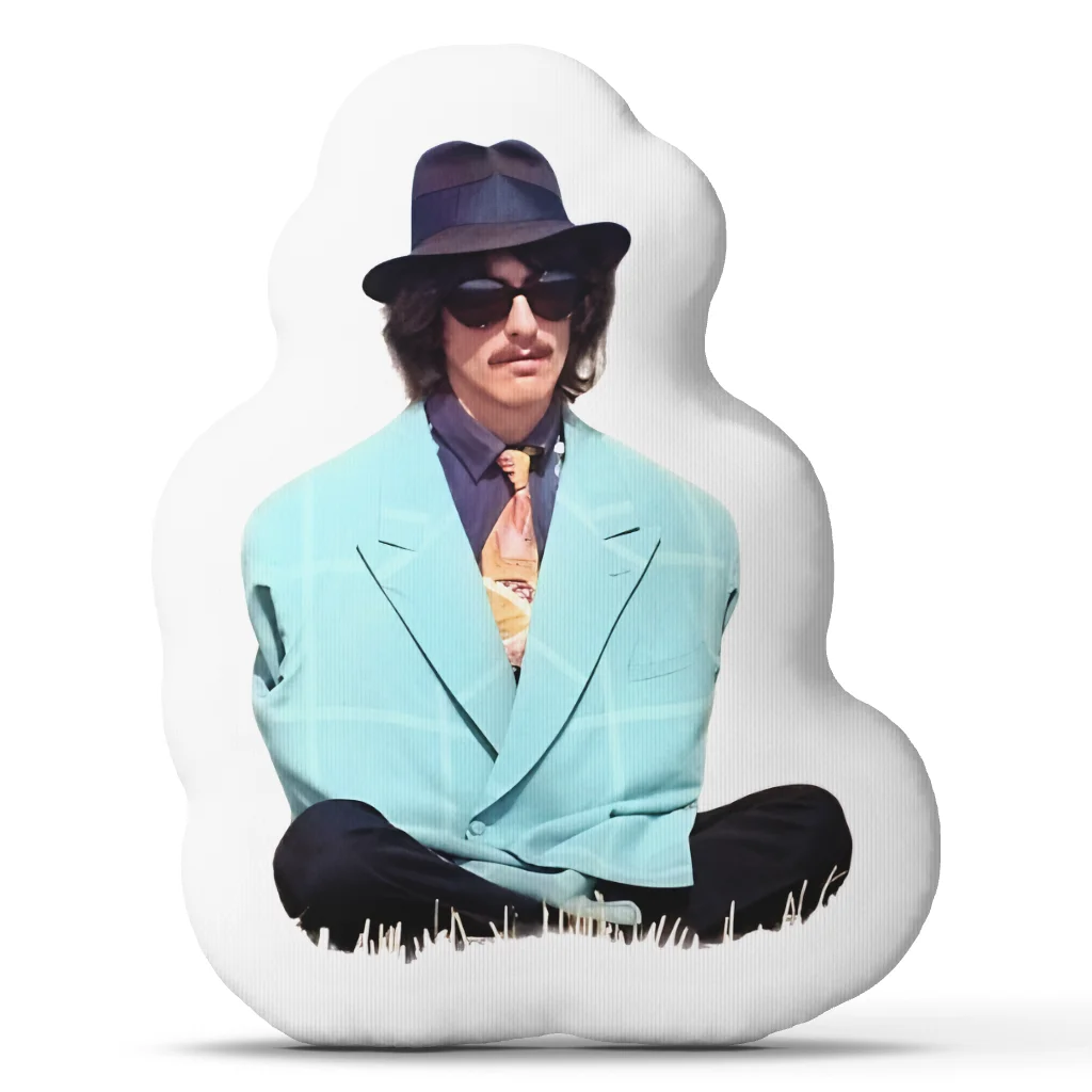 George Harrison Shaped Pillow Beatles Musician Cushion Irregular Stuffed Throw Pillow Sofa Home Decor Rock Music Fan Gift
