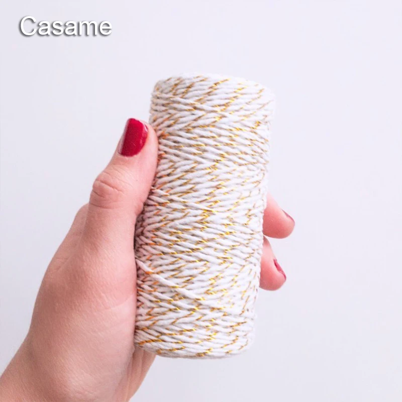 cotton rope 100m Bakers Twine String Cotton Cords Rope for Home Decor Handmade Christmas Gift Packing Craft DIY wrapping gift