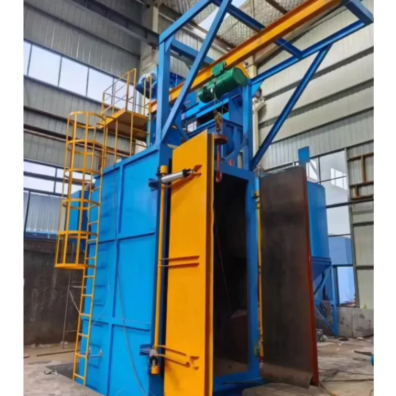 Heavy duty hook type shot blasting machine automatic dust removal efficient rust removal for castings forgings auto parts
